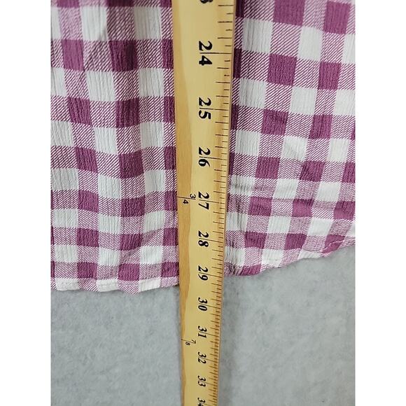 Market Spruce Purple White Gingham Sleeveless V Neck Tank Top Women's Plus 2X - Picture 8 of 12